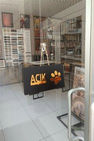 Resim mars tasarım Ahşap Ayna Pleksi Açık Kapalı VETERİNER PETSHOP PATİ SİMGELİ Mağaza Kapı Yönlendirme 