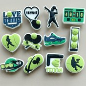 Resim 24 Adet Tenis Maçı Serisi Charm'lar, Skorer, Top ve Raketi Tasarımlarıyla - Dayanıklı PVC, Terlikler İçin Kolay Kurulum, Tenis Tutkunları İçin Özelleştirme ve Noel Hediyeleri İçin Mükemmel 