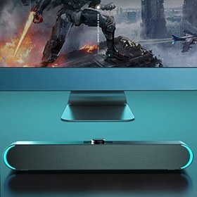 Resim Tignapoo V-183 USB Kablolu Bilgisayar Hoparlörü Ses Çalar SoundBar Stereo Subwoofer Güçlü Müzik Çalar Bas Surround Ses Kutusu PC Dizüstü Akıllı Telefon Tablet için 3.5mm Ses Girişi MP3 MP4 
