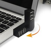 Resim Zahmetsiz Genişleme, Dizüstü Bilgisayarlar ve PC'ler için Premium 3 Portlu USB Hub Splitter Adaptörü - Döner Tasarım, Pil Gerektirmez 