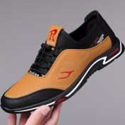 Resim Erkek Modası Casual İş Ayakkabıları, Kaymaz Konfor Trendy Loafer, Katı Renk Alçak Top ile Lastik Bant Kapatma, Sahte Taban, Sentetik Üst, Kauçuk Taban Günlük ve Boş Zaman Giyim İçin 