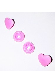 Resim SeraSelin Kalite Garantili T5=12,5 Mm Kalp Şekilli Pembe Çıtçıt, 10 Adet, Plastik Çıt Çıt Pembe Çıt çıt 