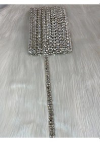Resim Ütüyle Yapışan Taşlı Zincirli Şerit Aplik 50 Cm 