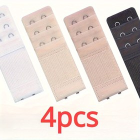 Resim Bu lüks ve rahat 4 parça sütyen uzatma tokası, özelleştirilebilir bir uyumu sunar, günlük kullanım için ayarlanabilir ve kolay giyilebilen yüksek destekli elastik bant içerir 