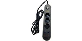 Resim Smith Gobax MG-106 2x USB 2x Type-C Çıkışlı 3lü 2 M Metre Çocuk Akım Korumalı Priz 