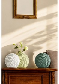 Resim Dekoratif Vazo Seti Obje Ev Dekorasyon Masa Üstü Dekor Vazo Seti Model 29 Açık Yeşil Beyaz Koyu Yeşil Açık Yeşil Beyaz Koyu Yeşil 