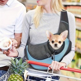 Resim Nefes Alabilir File Köpek Taşıyıcı Çantası - Ayarlanabilir Askılı & Fermuarlı Rahat Evcil Hayvan Seyahat Çantası, Hafif & Eller Serbest Tasarım, Dış Mekan Maceraları İçin Köpek Taşıyıcı Çanta 