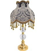 Resim Fransız Dantel Kaplama Koyu Füme Kadife Kumaş Gold Kristal Ayak K Diğer 