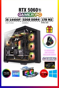 Resim Gamepage G-Palace X7 Intel Core I5-14400F 32GB Ram 1tb M2 SSD 8gb RTX5060TI Sıvı Soğutmalı Oyuncu Bilgisayarı 