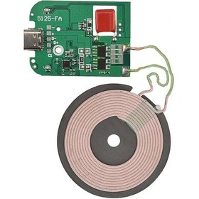Resim Kablosuz Şarj Modülü Type C 15w Qi 9v 1.5a Mobil Akıllı Telefon Oyuncak Pil Şarj Transmiter 
