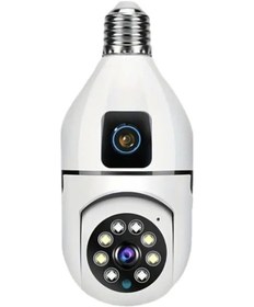 Resim 8mp E27 4k Wifi Ampül Kamera 360 Panoramik Görüşlü, Gece Görüşlü Kablosuz Akıllı Ip Kamera 