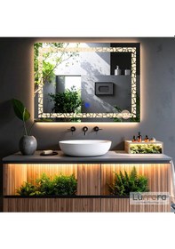Resim Gleamira Günışığı Lazer Kumlamalı Lavabo & Banyo Aynası Dokunmatik Sensörlü 70 X 45 