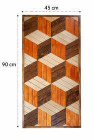 Resim MİRRORSS 3D Geometrik Küp Desenli Loft Dekoratif Orta sehpa 90 X 45 cm ofis sehpaları 