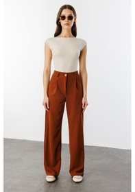 Resim Genius Store Kadın Oversize Palazzo Pantolon Pantolon-001 Açık Kahverengi 