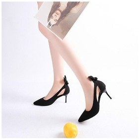 Resim Sones Kadın Ayakkabı Fiyonklu Sivri Uçlu Stiletto Topuklu Ayakkabı Siyah 