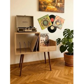 Resim Rmd Shop Sera Plak-Pikap ve Gramofon Sehpası Safir Meşe 