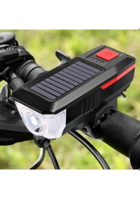 Resim Güneş Enerjili Bisiklet Işıklı Korna 