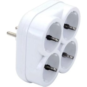 Resim De-Pa 4'lü Topraklı Golyat Fiş Priz - Priz Çoğaltıcı - Papatya - 10004 Beyaz 