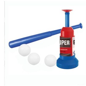 Resim Springsun "çocuklar İçin Otomatik Beyzbol Atıcılı Eğitim Seti - Ayarlanabilir Sopası Ve 6 Top İle 2-12 Yaş" Kırmızı 