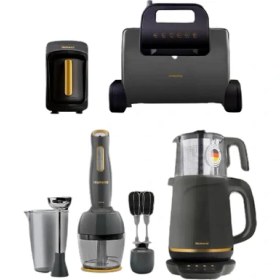 Resim Homend Mutfak Seti / Elektrikli Çeyiz Seti Gold Serisi Antrasit 