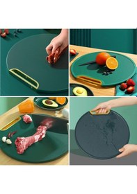 Resim Hobibahçem Mutfak Sebze,meyve,et,balık,ekmek Doğrama Kesme Tahtası Standlı Kesim Panosu Yeşil 