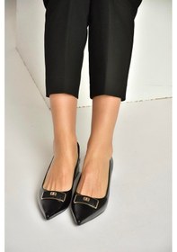 Resim Fox Shoes Y820771260 Siyah Rustik Alçak Topuklu Kadın Ayakkabı Siyah 