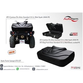 Resim Atv Çantası Ön Arka Standart 55 Litre. Mat Siyah .Kilitli Pe 