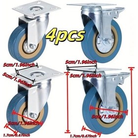 Resim Dashanshop 4 Adet 2 İnç Pvc Frenli Ve Sabit Tekerlek Seti 210kg Kapasiteli 