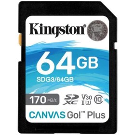 Resim Kingston 64gb Canvas Go Plus Sd Hafıza Kartı Sdg3/64 