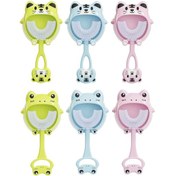 Resim Sones S8 2 Adet Çocuk Karikatür Hayvan Manuel U Şeklinde Silikon Diş Fırçası 2-12 Yaş Arası Mavi Kurbağa 