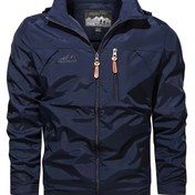 Resim Erkekler için Çok Cepli Kapüşonlu Softshell Ceket, Hafif Rüzgar Geçirmez Açık Hava Ceketi, Yürüyüş ve Kamp İçin 