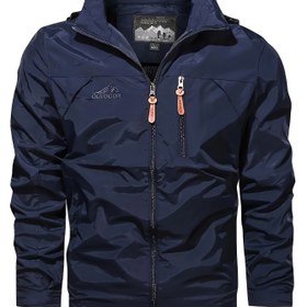 Resim Erkekler için Çok Cepli Kapüşonlu Softshell Ceket, Hafif Rüzgar Geçirmez Açık Hava Ceketi, Yürüyüş ve Kamp İçin 