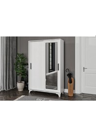 Resim Afillibebek Tamamı Mdf Liva Aynalı Ve Sürgülü Portmanto 