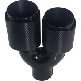 Resim Akrapovic 90 Lık Çiftli Sağ Akrapoviç Içi Siyah Egzoz Başlığı Eksoz Kafası Egsoz Çift 90 mm Karbon 