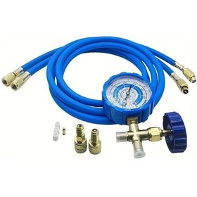 Resim Meridiangoods A Set R410a R134a R22 Şarj Hortumu Seti Klima Soğutma Şarj Kiti Düz Döner Adaptör 