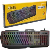 Resim Hello HL-4618 4 Makro Tuşlu 3 Renk Işıklı Kablolu Gaming Oyuncu Klavye 