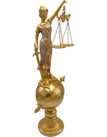 Resim Themis Adalet Terazisi Heykeli Ve Dünya Biblo Gold 37cm 
