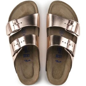 Resim Birkenstock Arizona Birko Flor Çift Bantlı Regular Fit Bakır Renk Terlik Sarı 