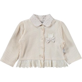 Resim Lüks Kumru Tekstil Leopar Gömlek Dantelli Hırka 3 Lü 6-18 Ay Takım - Bej - Bej / 6-9 Ay 