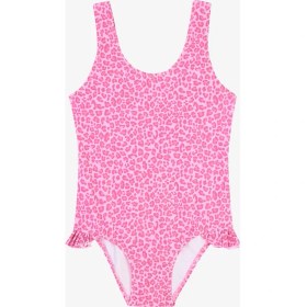 Resim Kız Çocuk Mini Leopar Desenli Fırfırlı Mayo 
