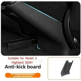 Resim Honeybeeshop For Tesla Model 3/y Siyah Anti Tekme Tahtası Arka Hava Kanalı Kapakları Highland 2024 Siyah Beyaz Dikişli İç Mekan Koruyucu Maske Aksesuarı 