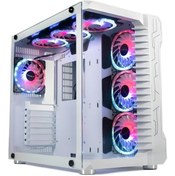 Resim SNT Energy SNT Luobin III Midi Tower Atx Akvaryum 750 Watt 80+ Güç Kaynağı 7x Argb Fan Uzaktan Kumanda Kontroll 