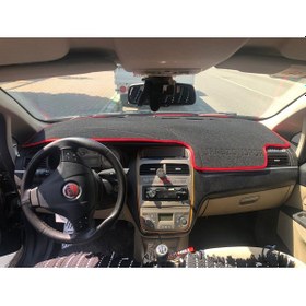 Resim 2007-2014 Modellerine Uygun Fiat Linea Torpido Koruma Halısı Kenar Renk Kırmızı 