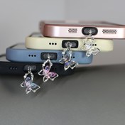 Resim 1 adet Yapay İnciler ve Elmas Kristal Taşlı Güzel Kelebek Yeni Stil Cep Telefonu Toz Tıpası Kolye iPhone Type-C Portu Cep Telefonu Evrensel Toz Tıpası Sevgililer Günü Hediyesi 
