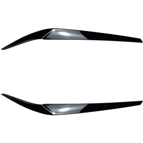 Resim Araba Karbon Fiber Görünüm Far Kaş Göz Kirpikleri Bmw 5 Serisi G30 G31 G38 F90 M5 540ı 525i 530i 1721 Parlak Siyah 