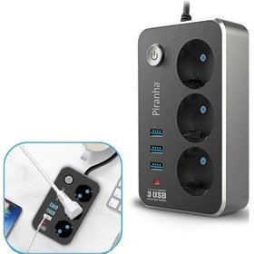 Resim Isıya Dayanıklı Termal Akım Korumalı 2 Mt 10A 2500W 3lü Priz ve 