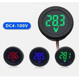 Resim Cekar Store Yuvarlak Voltmetre Dc 4-100V Karavan Motosiklet Için Uygun 
