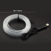 Resim 3M USB LED Araba İç Mekan Atmosfer Lambası, Takılabilir USB Dekor Gece Lambası, Taşınabilir Otomatik Ortam Şeridi, Çoğu Araba İçin Evrensel Araç İç Aksesuarları APP 64 Renk, Pilsiz 