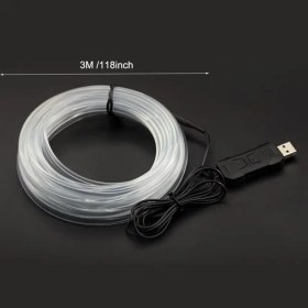 Resim 3M USB LED Araba İç Mekan Atmosfer Lambası, Takılabilir USB Dekor Gece Lambası, Taşınabilir Otomatik Ortam Şeridi, Çoğu Araba İçin Evrensel Araç İç Aksesuarları APP 64 Renk, Pilsiz 