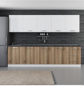 Resim Minar 300 Cm Mutfak Dolabı Beyaz Dore 300-D3 Beyaz 